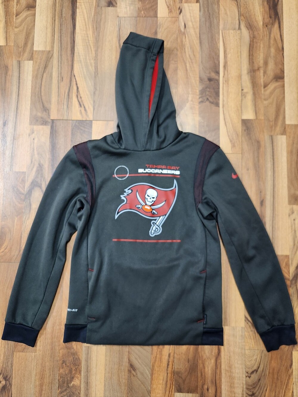 Nike Tampa Bay Buccaneers Hoodie Youth XL 18-20 Gray Football NFL Dri-Fit
